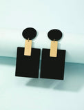 Black Geo-Drop Earrings