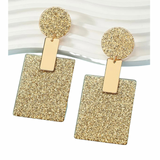 Gold Geo Drop Earrings