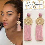 Pink Medallion Earrings