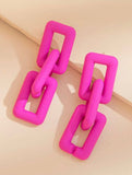 Neon Pink Link Earrings