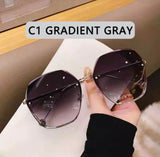 Gradient Gray Rimless Sunglasses