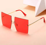 Red Vintage Square Sunglasses