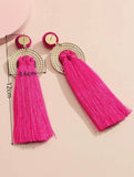 Hot Pink Medallion Earrings