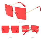 Red Vintage Square Sunglasses